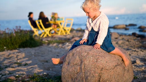 A girl sitting on a rock, Oland, Sweden.