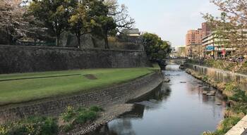 熊本城の長塀と坪井川