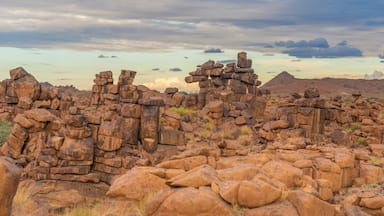 Massive Dolerite Rock Formations at Giant's Playground near Keetmanshoop, Namibia, panorama