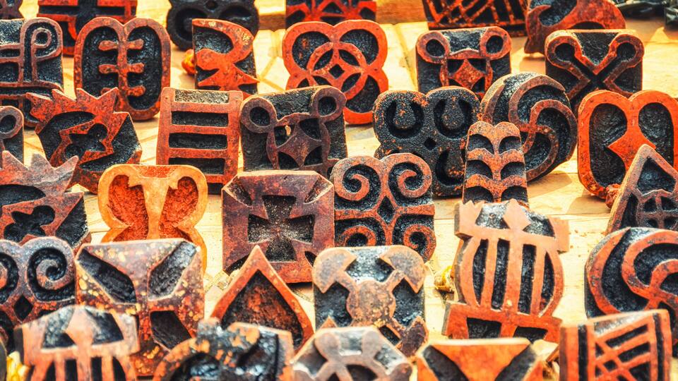 Adinkra cloth stamps