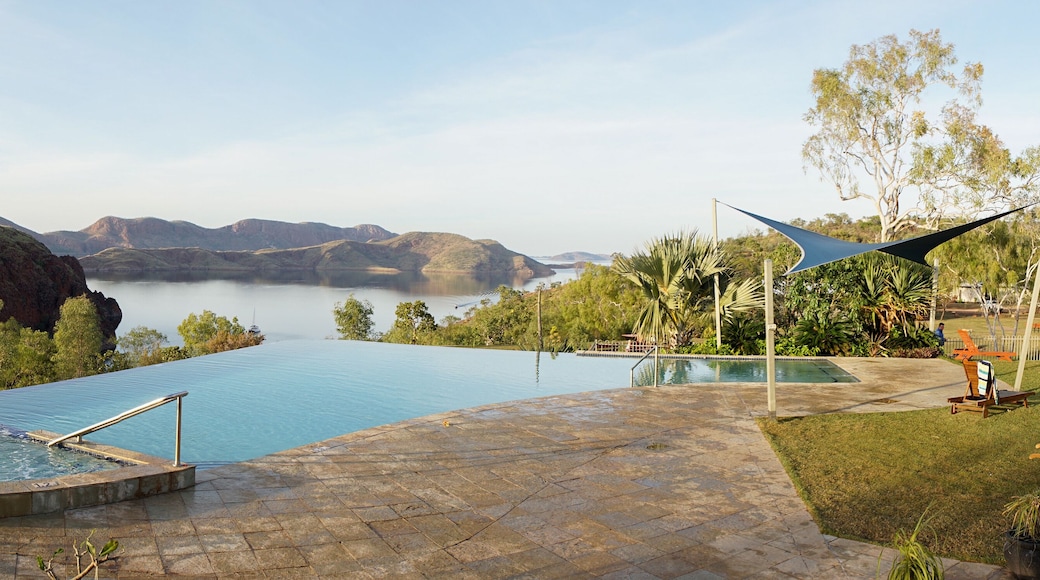 Calm Pool during morning hours at Lake Argyle Camp site in Kununurra, East Kimberley, Western Australia.
