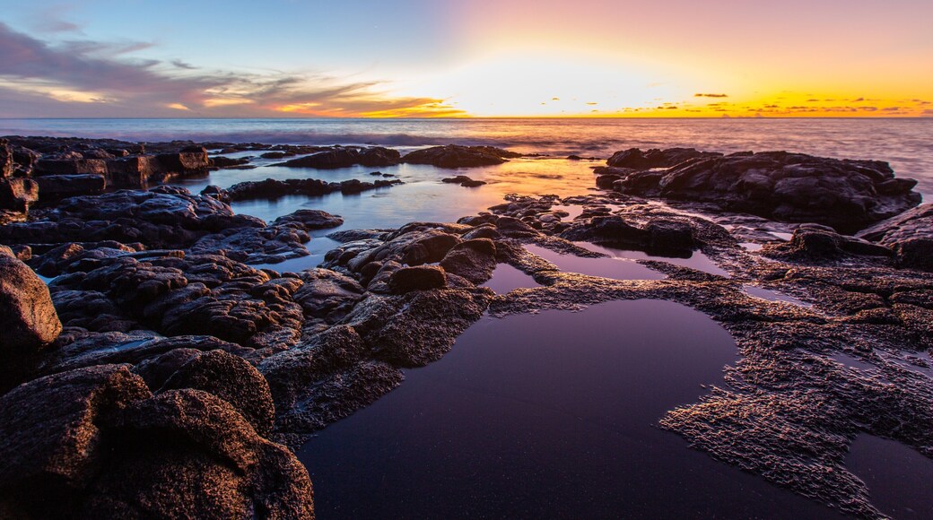 Kailua-Kona featuring general coastal views and a sunset