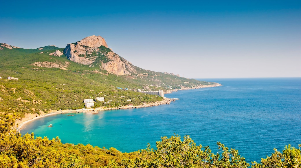Landscape with a mountain in the sea. Crimea. Ukraine.