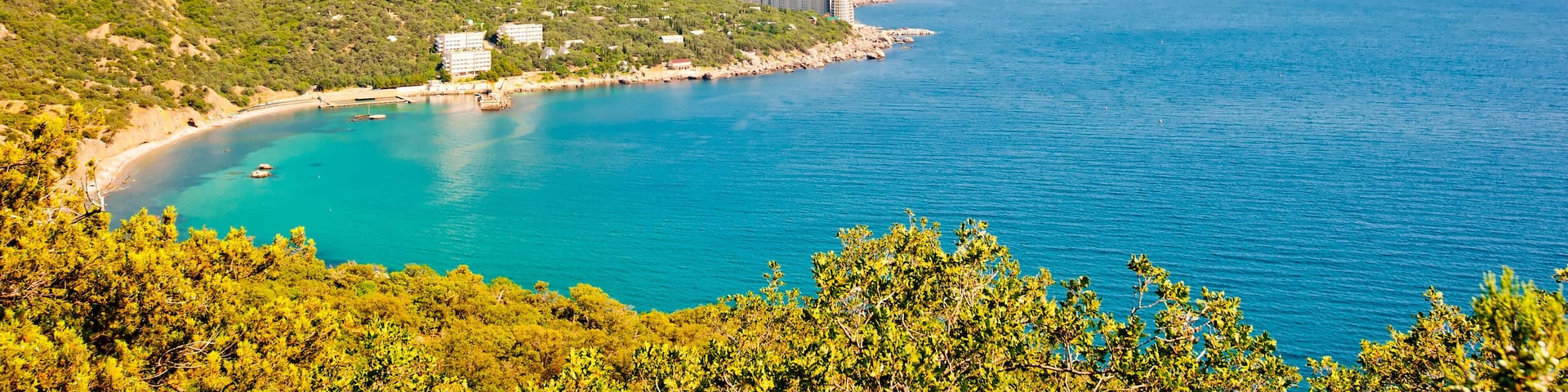 Landscape with a mountain in the sea. Crimea. Ukraine.