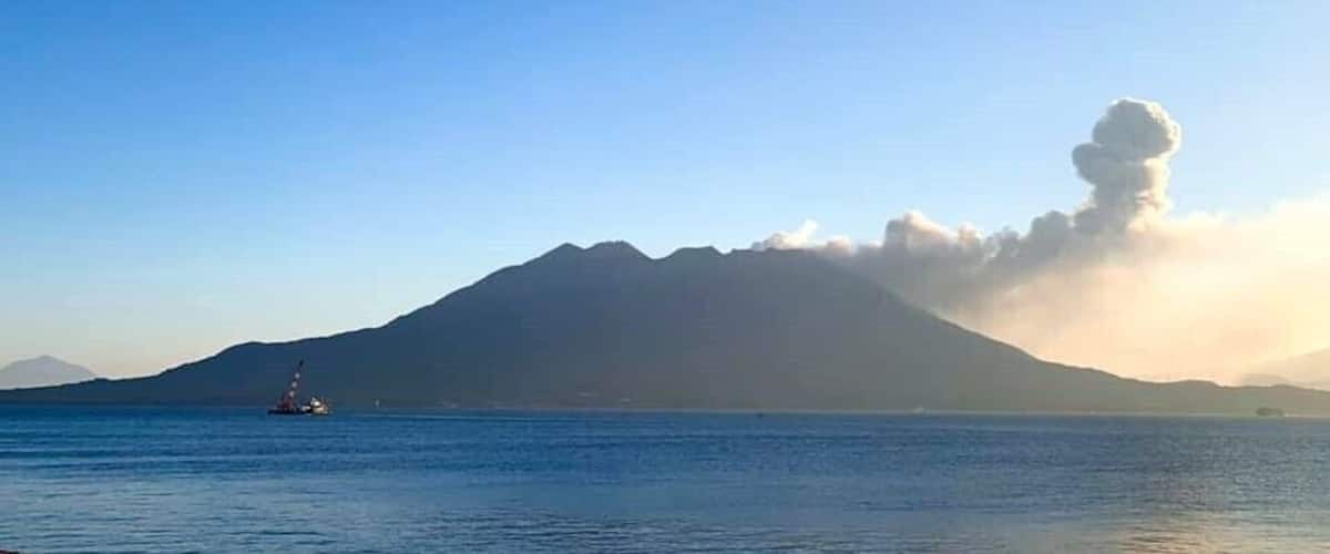 Mt.SAKURAJIMA in Kagoshima Japan.
It's still active volcano.