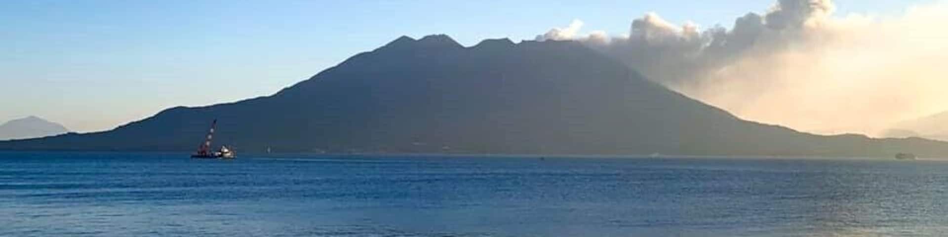 Mt.SAKURAJIMA in Kagoshima Japan.
It's still active volcano.