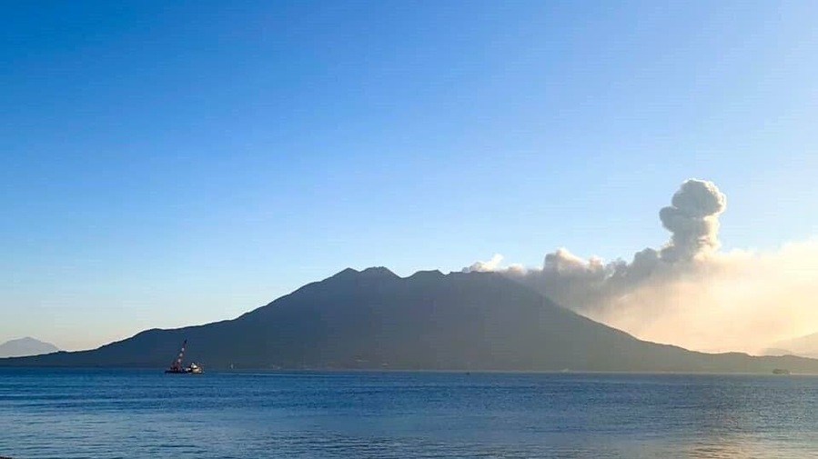 Mt.SAKURAJIMA in Kagoshima Japan.
It's still active volcano.