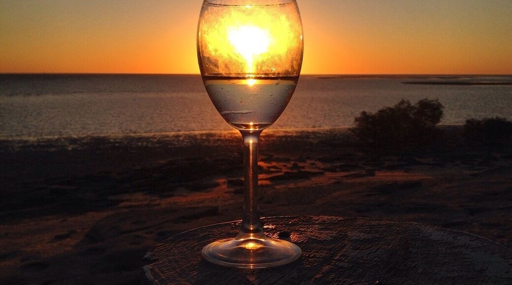 Karumba Point is THE place to watch the sunset over the Gulf of Carpentaria.
We came with the intention of going fishing but got distracted by the pub... Opps!
Karumba Point is less than 10 minutes drive from the Karumba town centre. There's a caravan park here and a pub, which does evening meals.
