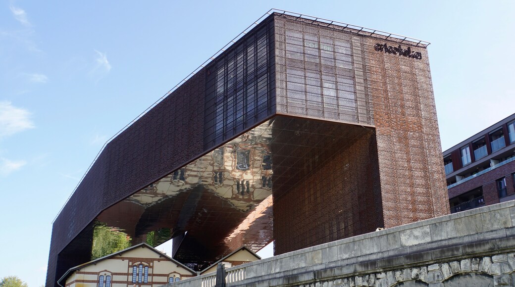 By the banks of the River Vistula in Krakow, Poland (Sep 2019): the Cricoteka contemporary art & theatre museum, dedicated to the work of the well-known Theatre Director, Tadeusz Kantor