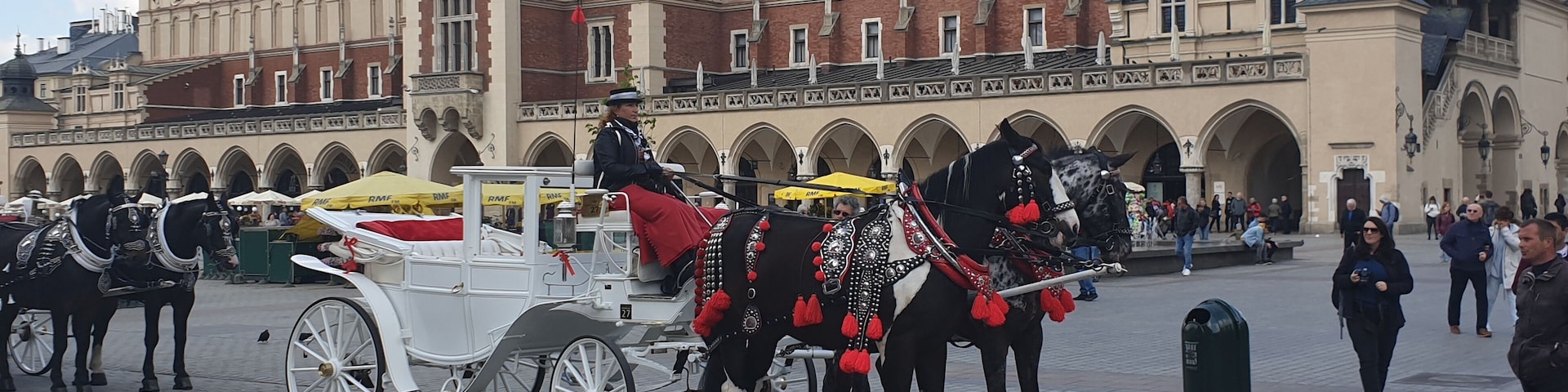One of the carriages on the square
