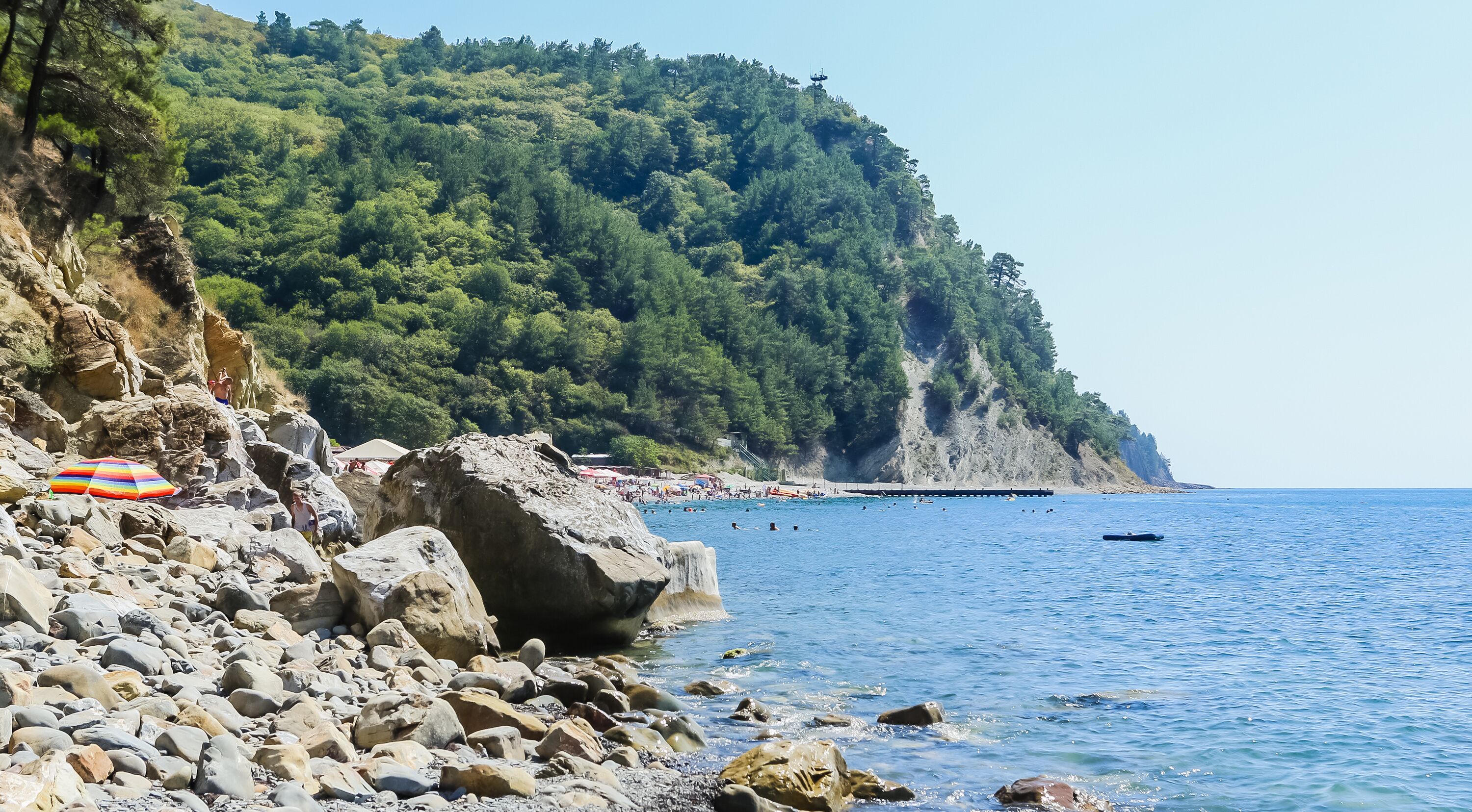 The Black Sea coast near the village of Praskoveevka. Krasnodar region. Gelendzhik district. Russia