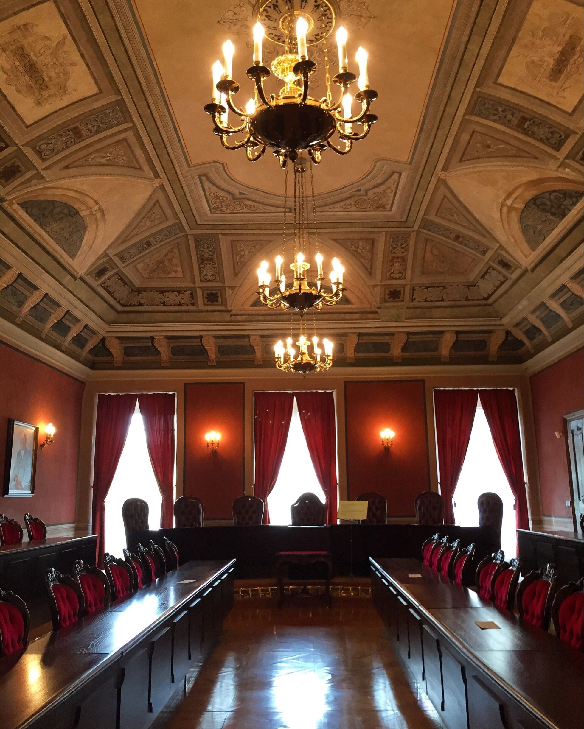 Along the walls are paintings of past mayors of Kosice.