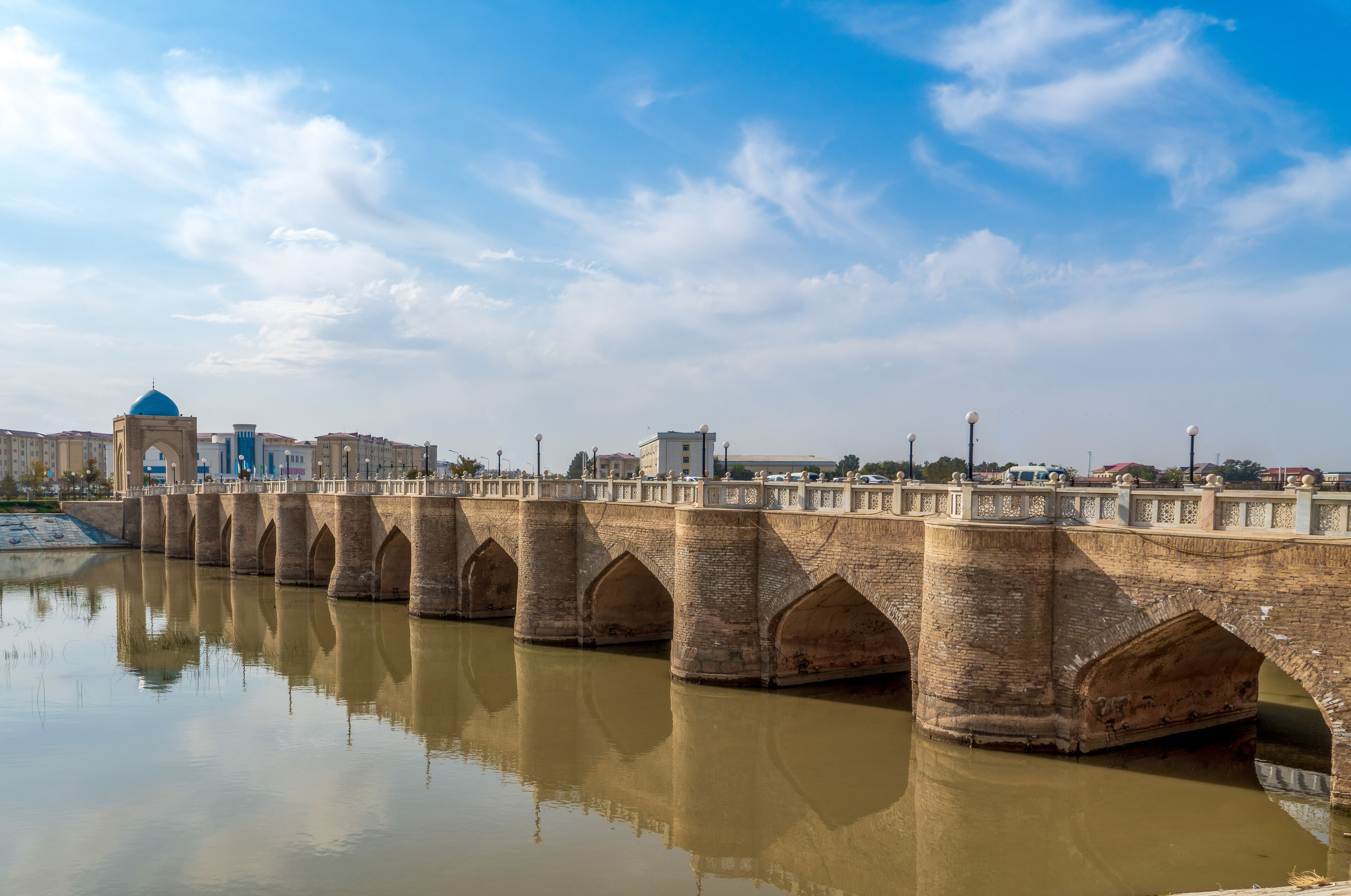 Uzbekistan, in the city of Qarshi (Karchi), the old Nicolayev Bridge in October