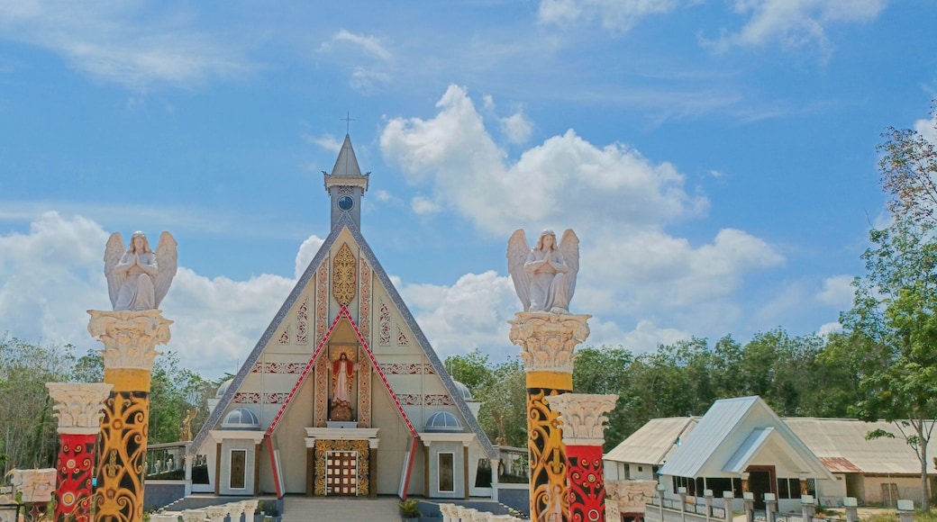 air upas - august 9, 2023 : the beauty of the Catholic Cathedral Church located in Air Upas Village, Air Upas District, Ketapang Regency, West Kalimantan, Indonesia