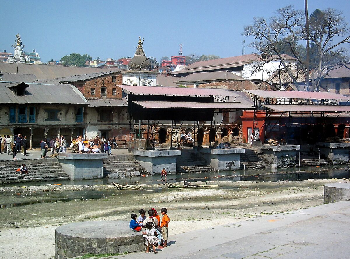 A view of the temple ghats.