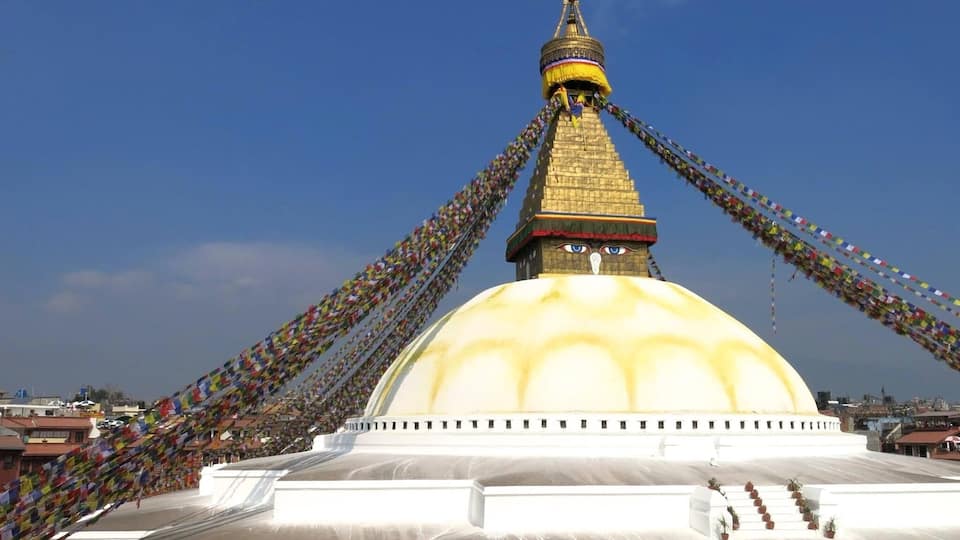 It's hard to choose from Kathmandus incredible temples but Boudhhanath stoupa may just be my favourite. The atmosphere of this place is beautiful, peaceful and intriguing. Grab a cup of masala tea in any one of the rooftop cafés and watch the hundreds spin slowly around this giant, spinning prayer wheels as they go.