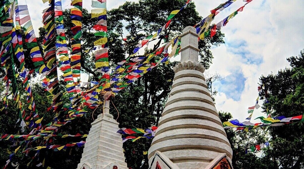 Prayer flags and mini stupas at the Monkey Temple in Kathmandu, a must see if you're in the capital.