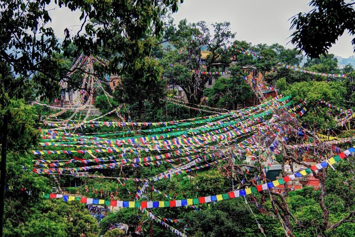 More flags than you can pray a prayer at, at the top of the hill that Swayambhunath sits on. If you want your own Buddhist prayer flags, you can buy them from shops and vendors across the city (I mean you can probably get them on eBay too, but it just wouldn't be the same!).
