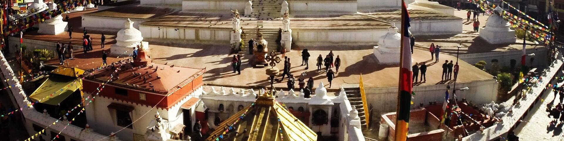 Boudhanath is a stupa in Kathmandu, Nepal. It is known as Khāsti in Nepal Bhasa, Jyarung Khasyor in Tamang language or as Bauddha by speakers of Nepali.