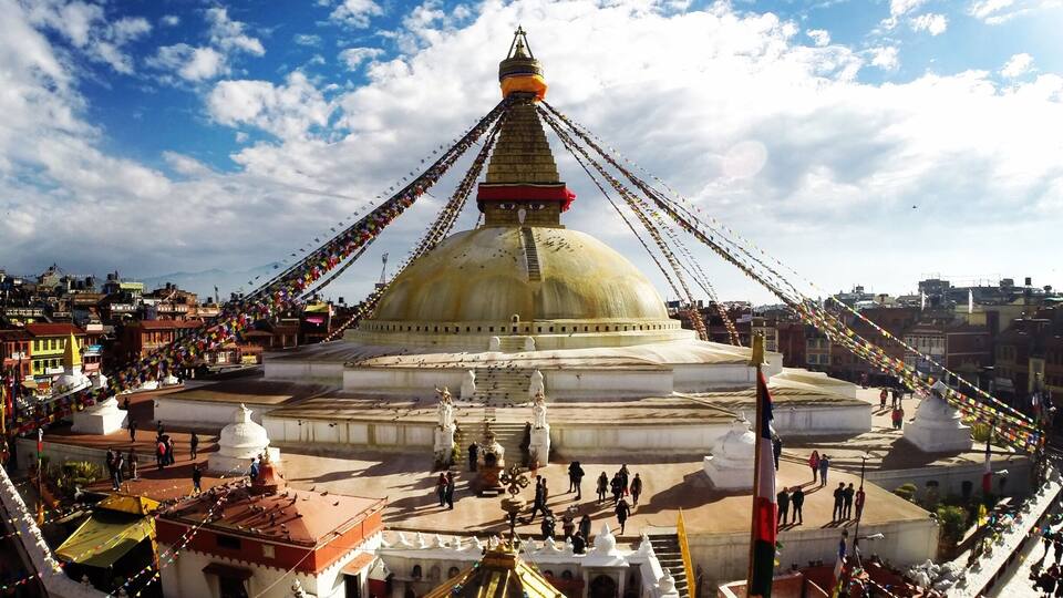 Boudhanath is a stupa in Kathmandu, Nepal. It is known as Khāsti in Nepal Bhasa, Jyarung Khasyor in Tamang language or as Bauddha by speakers of Nepali.