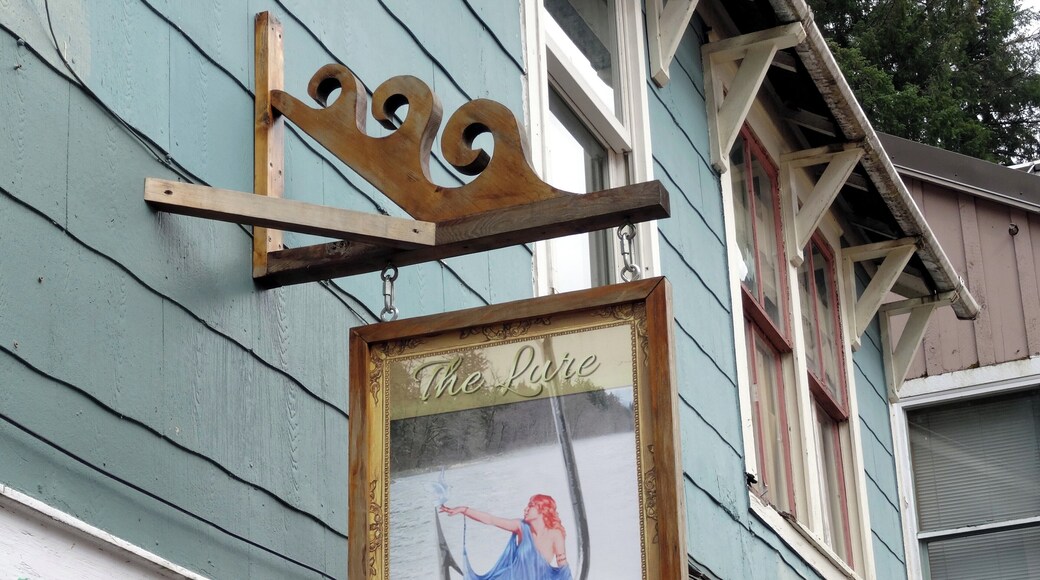 #CreekStreet #Ketchikan #Alaska
Creek Street is a historic area of Ketchikan. The street is actually a boardwalk mounted on a set of stakes that support the dwellings built on the water. Formerly it was the district of the red light of Ketchikan. The brothels were banned and closed in 1954. Now the street is a place with shops, galleries, totems and the museum of the House of Dolly. Creek Street was listed on the National Register of Historic Places in 2014.
A Creek Street é uma área histórica de Ketchikan. A rua é na verdade um calçadão montado sobre um conjunto de estacas que sustentam as habitações construídas sobre a água .Antigamente era o distrito da luz vermelha de Ketchikan. Os bordeis foram proibidos e fechados em 1954. A partir daí a rua se transformou em um local com lojas, galerias, totens e o museu da Casa da Dolly. A Creek Street foi listada no Registro Nacional de Lugares Históricos em 2014.
