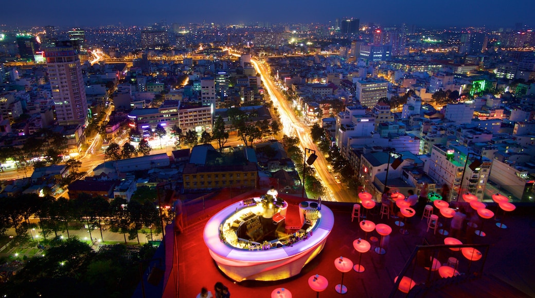 Vietnam featuring night scenes, a city and landscape views