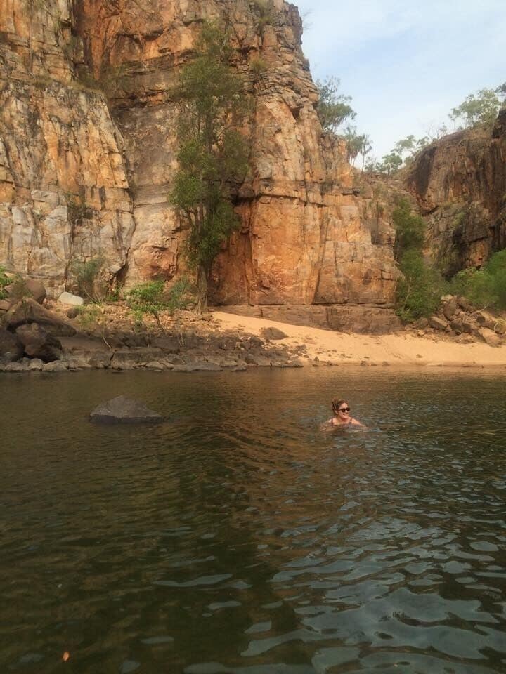 Spotted a croc a couple of 100m away before taking this swim. Feeling brave? Definitely worth it