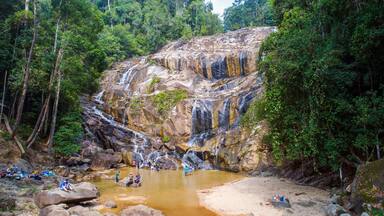 Kuantan which includes forest scenes, a cascade and a river or creek