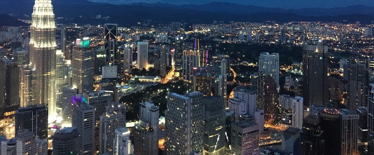 View of KL with it's Petronas in the evening from KL tower