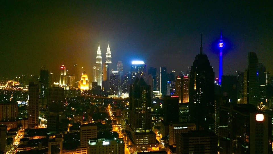 Downtown KL view from rooftop infinity pool! Pretty amazing!