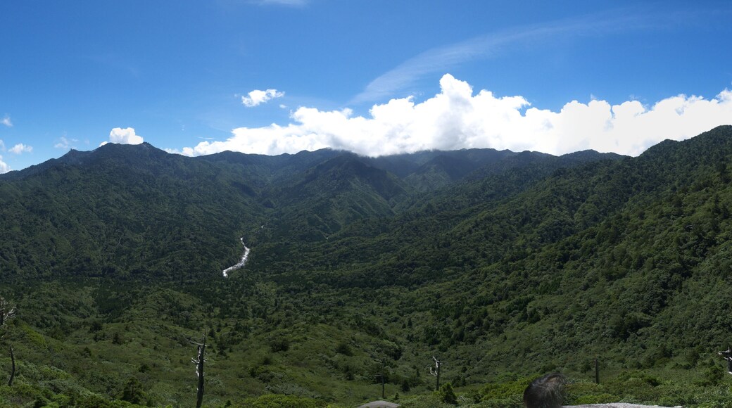 Panoramic view from the Taiko-iwa rock in Yakushima, Japan