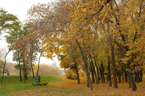 Walking around Kaunas Castle. Place where river Neris is flowing in to river Nemunas.