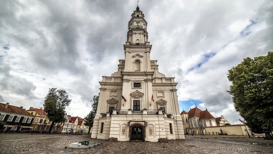 Kaunas town hall in the middle of the old town