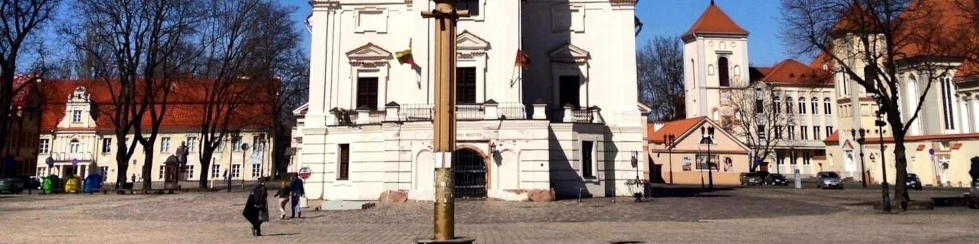 I found this building in Kaunas' Old Town district, I found the white surface against the blue of the clear sky an interesting contrast. I also liked how European it looked, even though Lithuania has only relatively recently joined the EU.