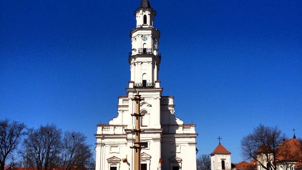 I found this building in Kaunas' Old Town district, I found the white surface against the blue of the clear sky an interesting contrast. I also liked how European it looked, even though Lithuania has only relatively recently joined the EU.