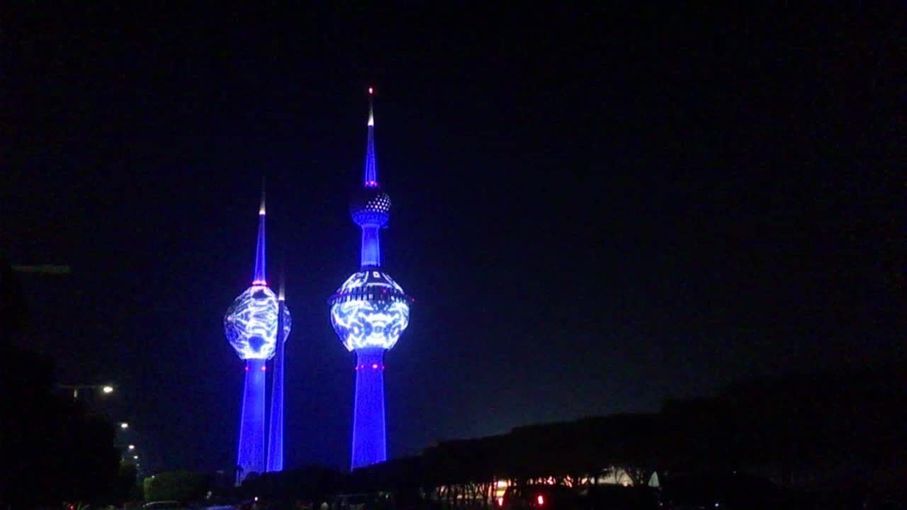 Kuwait towers during the celebrations of National Day of Kuwait #blue #trover