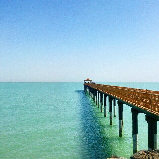 The pier into the Arabian Sea at Kuwait Towers. #blue #trover