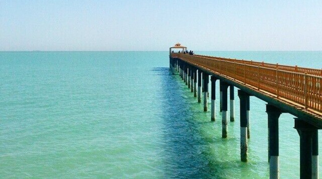 The pier into the Arabian Sea at Kuwait Towers. #blue #trover