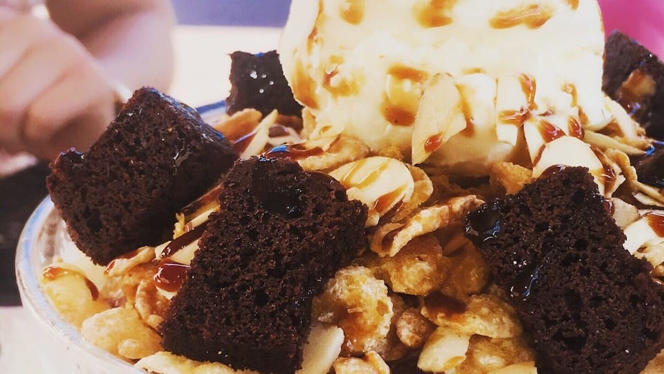 Espresso patbingsu. Honestly the best thing to keep you cool during the death heat of Korean summer!