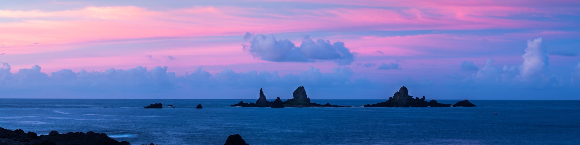 The warship rock of Lanyu at Dusk, Taiwan