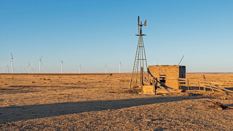 Windmill and Turbines near Lamar, Colorado