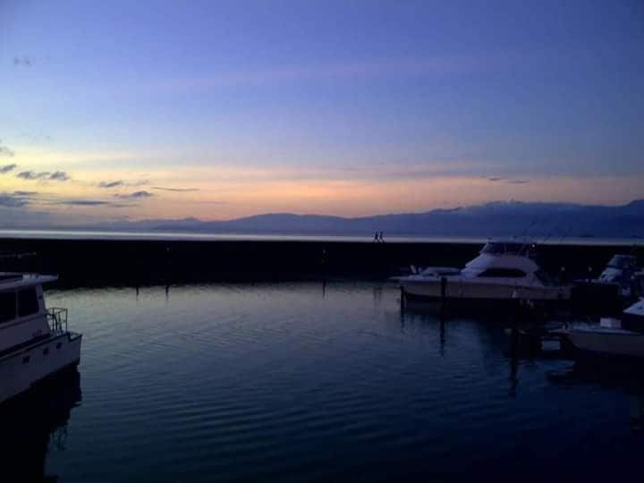 Sunrise.  One of my morning walks at the Lae Yacht Club. Glorious colours. 