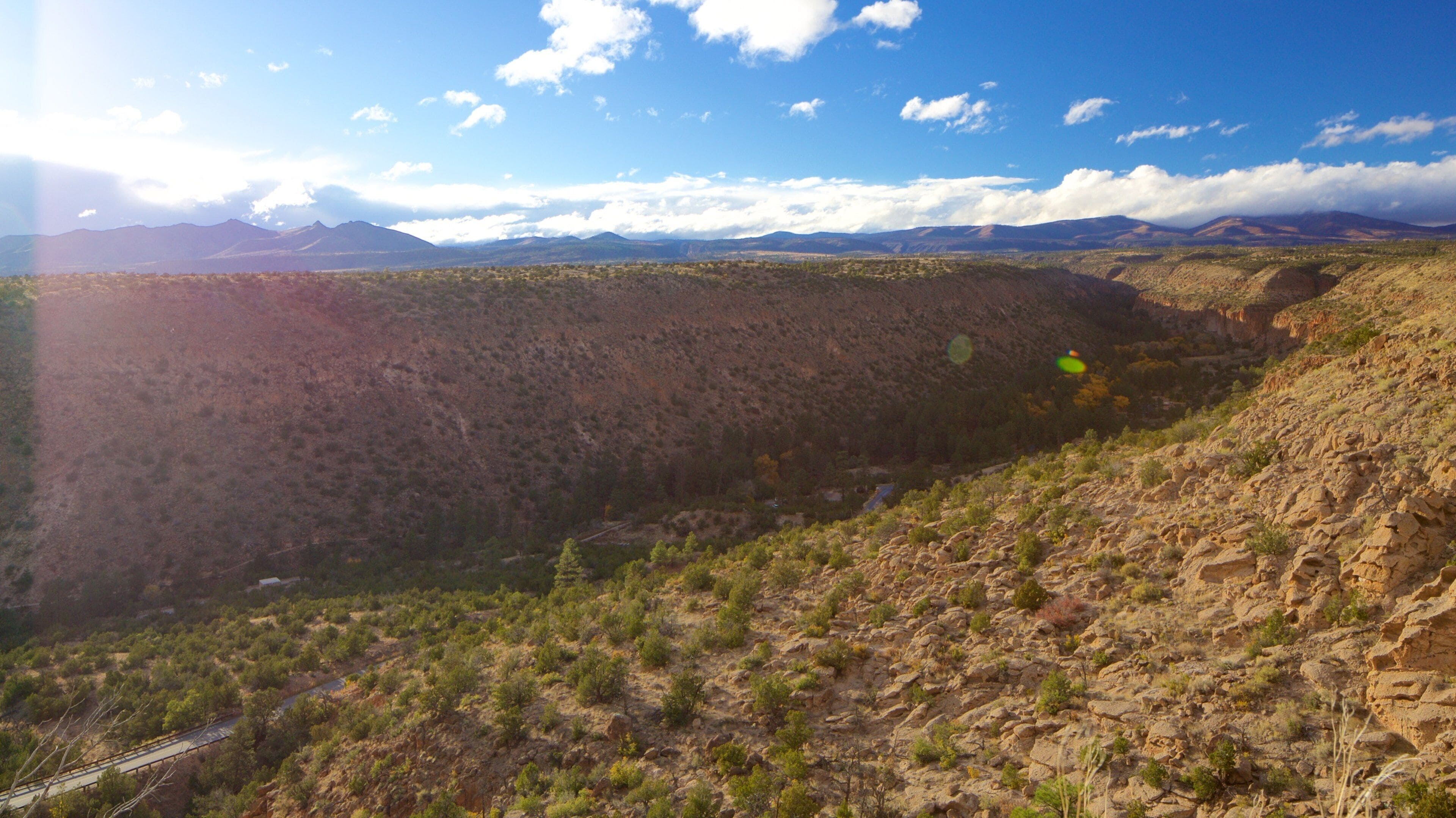 Los Alamos which includes tranquil scenes and a gorge or canyon