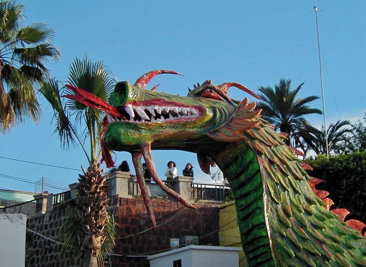 Carnival in the city of La Paz, Baja California Sur. Lot of colorful floats and costumes in the Carnival Parade.