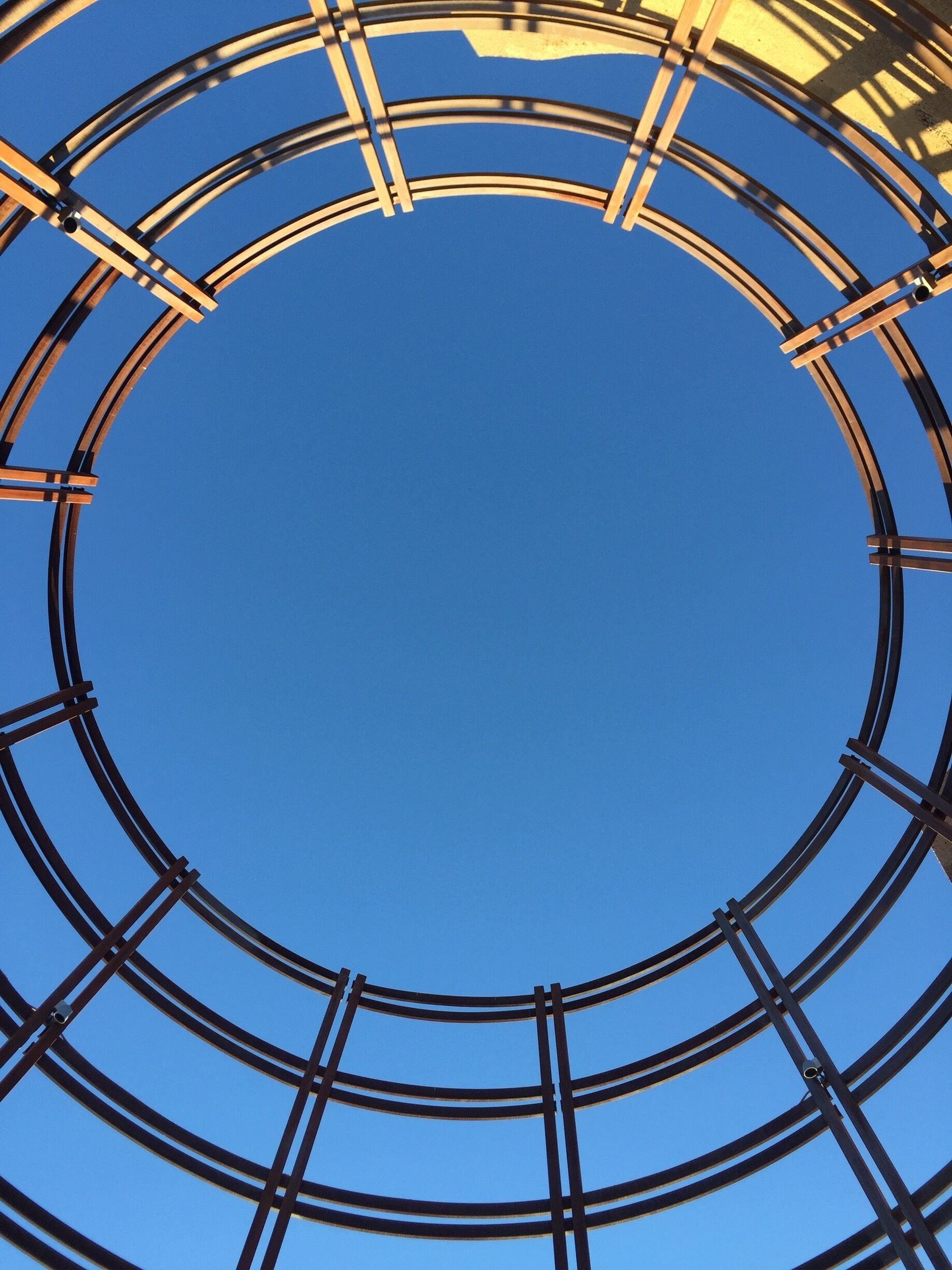 Looking up from the center of the gardens entrance 