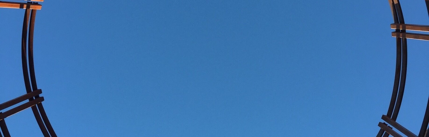 Looking up from the center of the gardens entrance