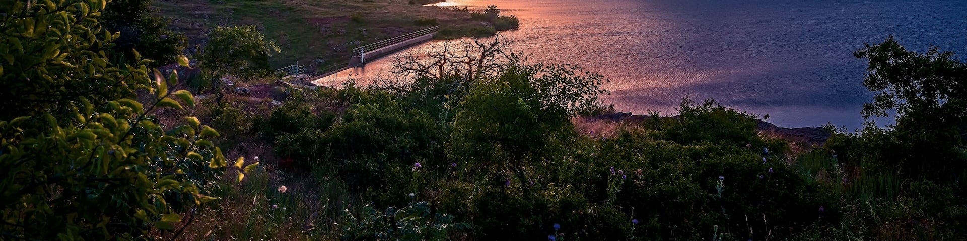 Dusk violet glow at Wichita Mountains State Park in Lawton, Oklahoma, USA.