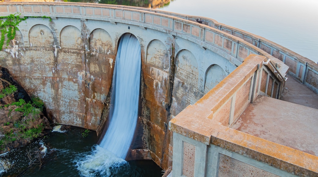 Sunny view of the Quanah Parker Dam of Wichita Mountains Wildlife Refuge