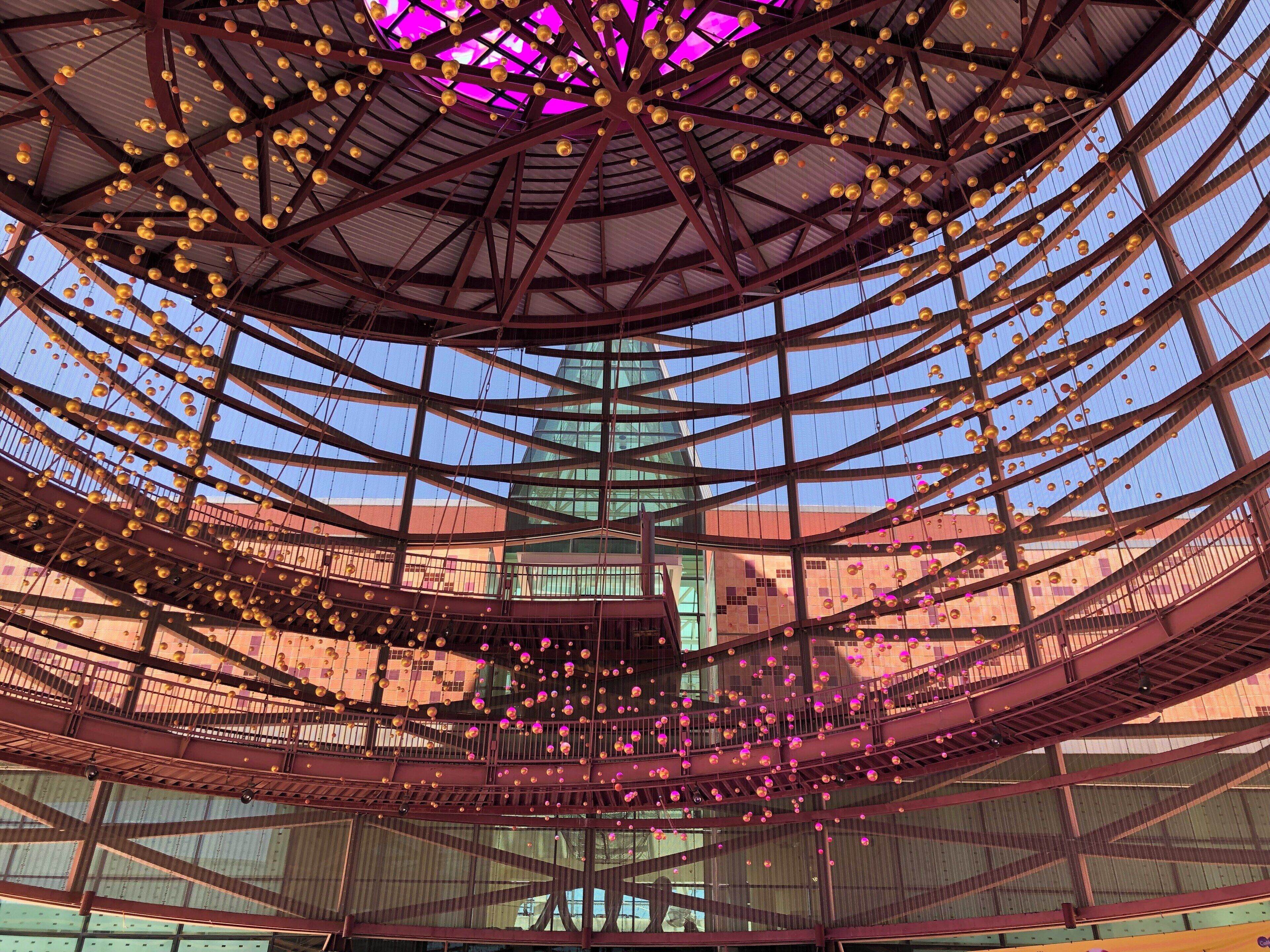 I thought this was pretty from the other side - but when we walked back and saw this side... 😍 At the movie entrance pavilion.