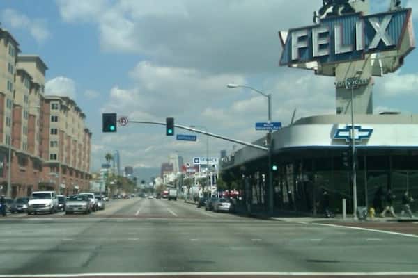 Iconic Felix Chevrolet sign at the corner of Figueroa & Jefferson near USC